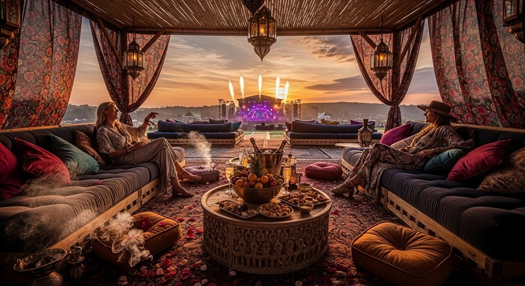 How do private festival experiences differ from official VIP tickets