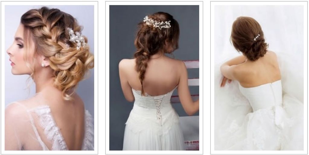 Bride with timeless updo hairstyle and veil, styled for an elegant and classic wedding look