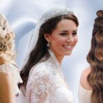 Bride selecting elegant hair accessories for wedding hairstyle
